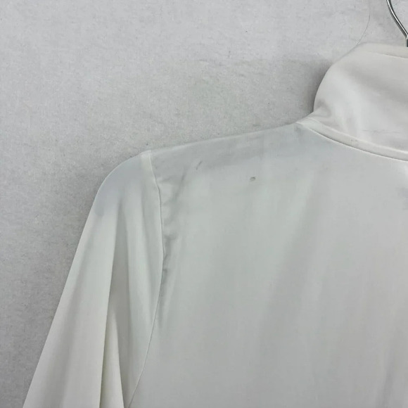 Lands' End Active Shirt Womens Sz S White Mock Neck 1/4 Zip Long Sleeve Pockets - Picture 11 of 15